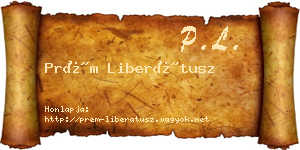 Prém Liberátusz névjegykártya